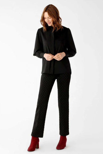 100356 Witham Velvet Diamond 30" Trouser-Black