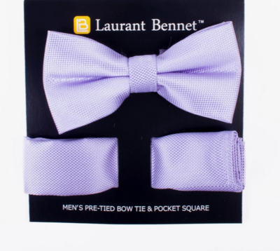 Woven Bow Tie &amp; Hanky Set-Lavender