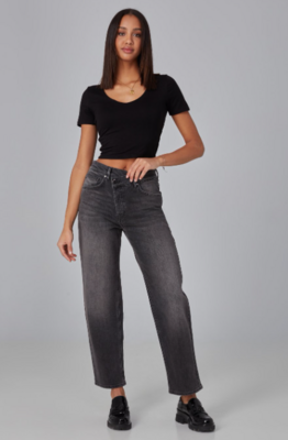 BAKER-IA High Rise Crossover Jeans-Iron Ash