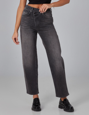 BAKER-IA High Rise Crossover Jeans-Iron Ash