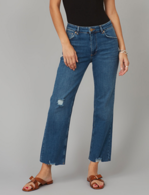 DENVER-DIS High Rise Straight Jeans-Dim Sky