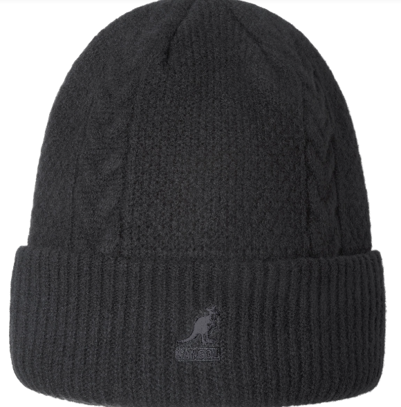 K3664 Wool Cable Beanie-Black