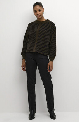 10507817 KAvera Knit Pullover-Java/Black Stripe