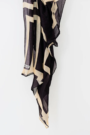 73900 Dolcezza Art Scarves-Black/Beige
