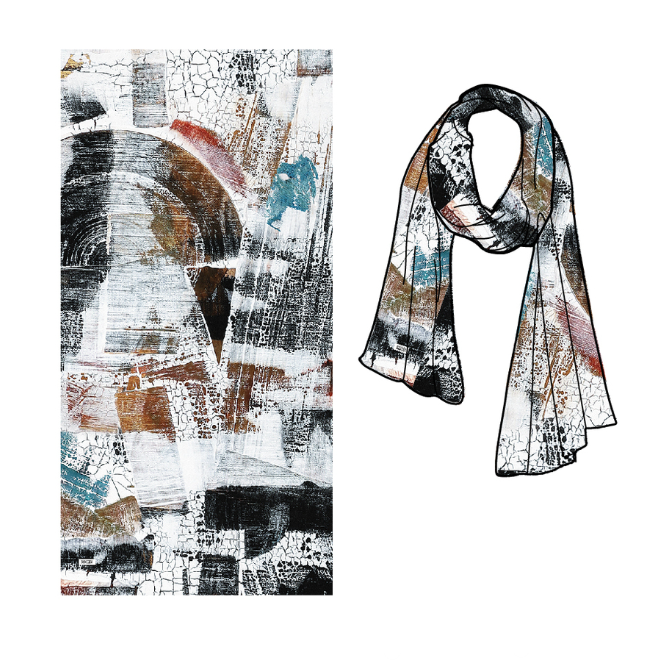 73903 Dolcezza Art Scarves-White Multi