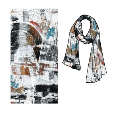 73903 Dolcezza Art Scarves-White Multi