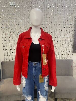 73410 Woven Stretch Jacket-Red