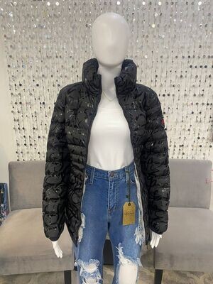 73817 Woven Puffer Coat-Multi