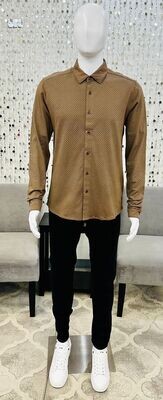 1110 Keagan Printed Shirt-Walnut