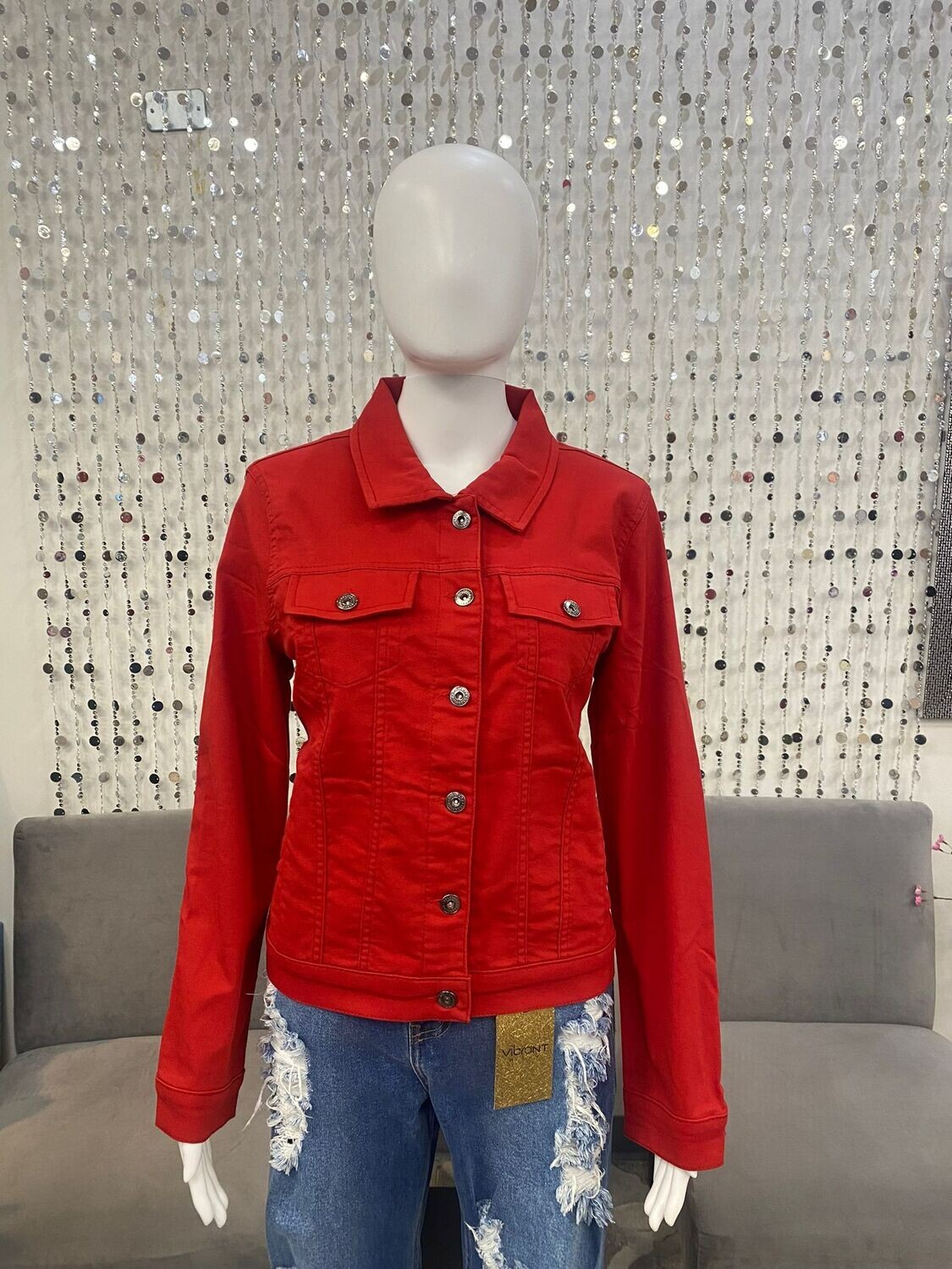 73410 Woven Stretch Jacket-Red