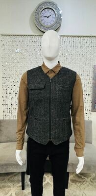 1142 Hugh Vest-Charcoal Mix