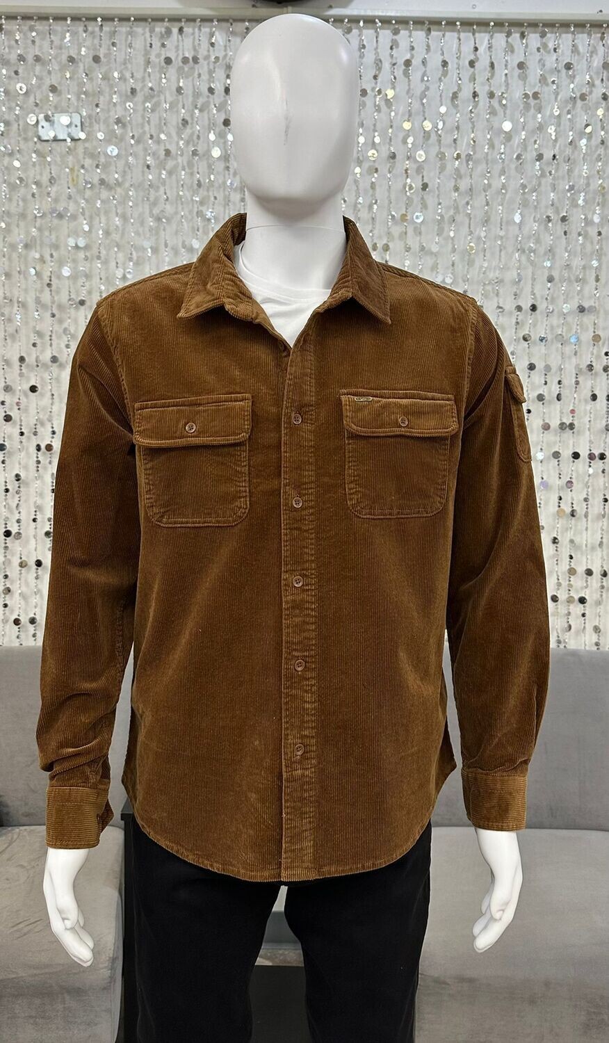 1129 Norman Corduroy Utility Overshirt-Caramel