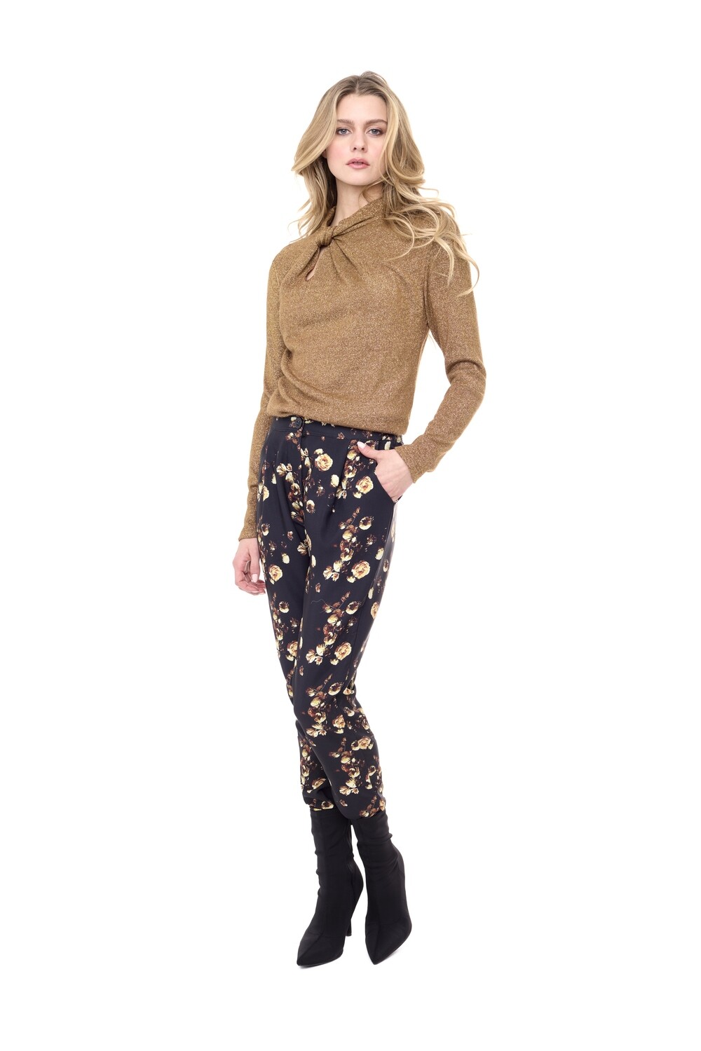 11/3103D Astrid Print Pants-Vintage Floral