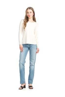 PT-15034 Bamboo Stretch L/S Top-Cream