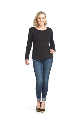 PT-15034 Bamboo Stretch L/S Top-Black