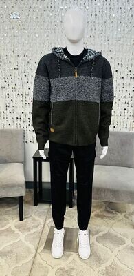 7168618 Polar Bonded Zip Up Hoody-Charcoal Mix