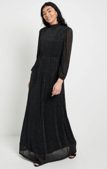 C034418 Jasmine Dress-Black/Silver