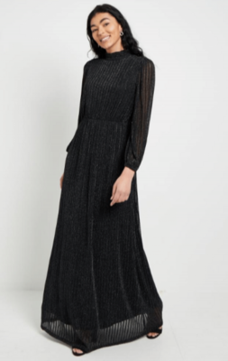 C034418 Jasmine Dress-Black/Silver