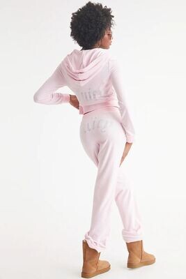 110010762 Juicy Rib Waist Velour Pant-Soft Glow