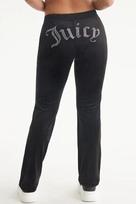 110010762 Juicy Rib Waist Velour Pant-Black