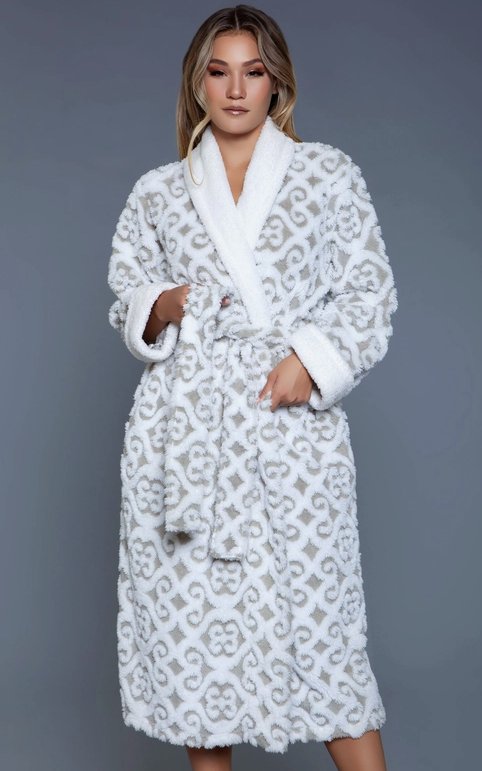 2069 Kimmie Robe-White/Grey