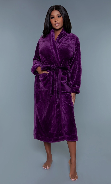 2260 Helena Plush Robe-Purple
