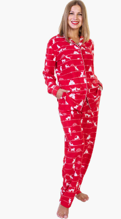 Cat Cozy Fleece Notch Collar Pajama Set