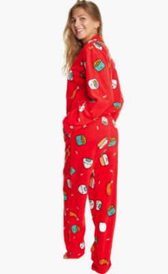 Sushi Cozy Fleece Notch Collar Pajama Set