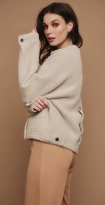 7002312 Bubbly Boxy Jacket-Cookie