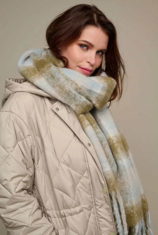 700310 Hipke Scarf-Blue Green Check