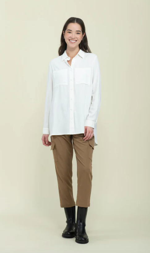 Blaine Oversize Button Up-White