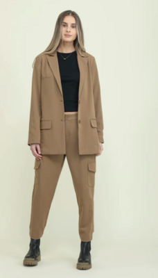 Emma Oversized Lined Blazer-Deep Caramel