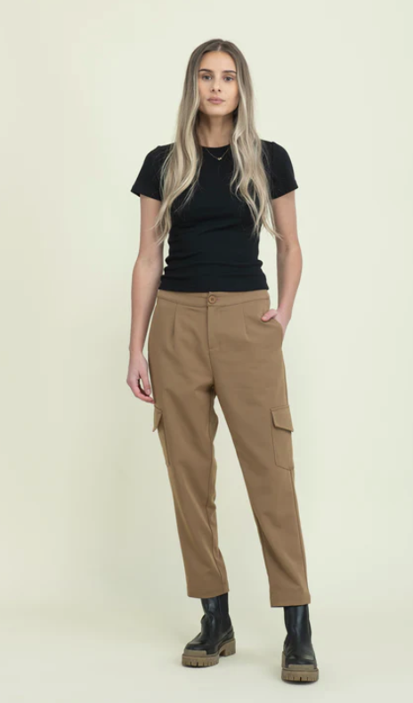 Laurel Slim Cargo Pant-Deep Caramel
