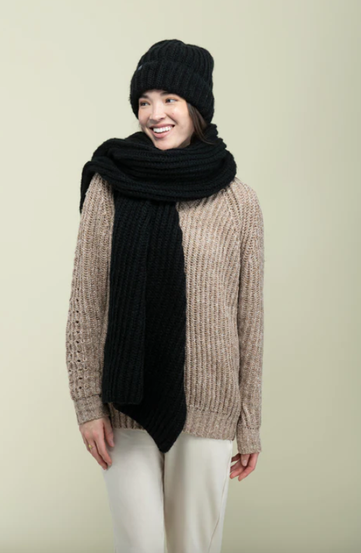 Orb Cozy Knit Scarf-Black