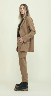 Emma Oversized Lined Blazer-Deep Caramel