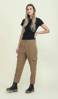 Laurel Slim Cargo Pant-Deep Caramel