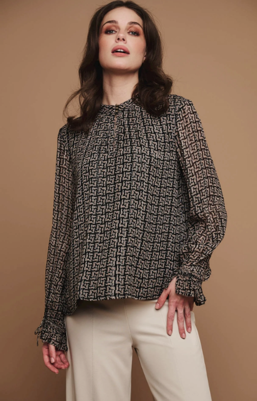 7002311 Raiko L/S Blouse-Lurex Tile