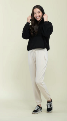 Quinn Fleece Half Zip Pullover-Black