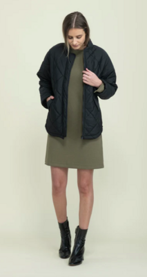 Frances Quilted Jacket-Black