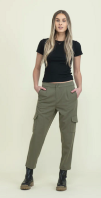 Laurel Slim Cargo Pant-Olive