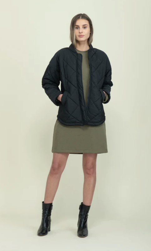 Frances Quilted Jacket-Black