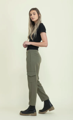 Laurel Slim Cargo Pant-Olive