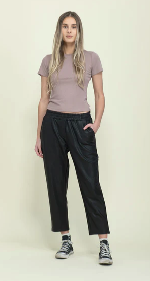 Penny Textured Rib Tee-Blush Taupe