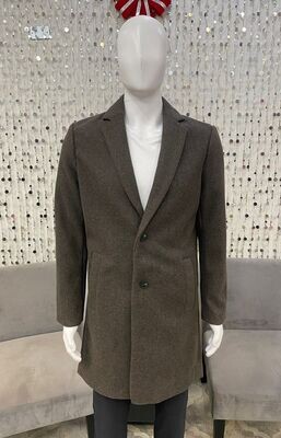 Hedge Mens Woven Coat-Bark