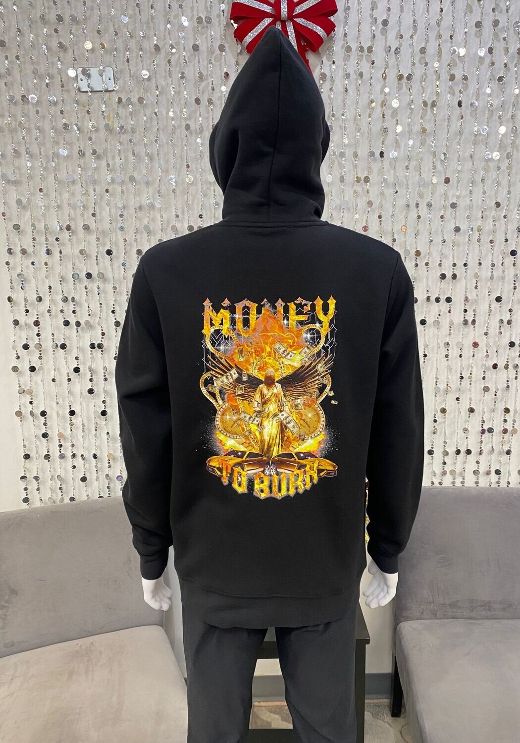 HG2370112 Fire Zip Up Hoodie-Black
