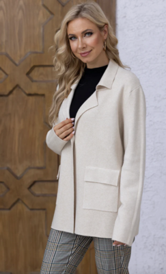 J771 Joan's Fall Jacket-Oatmeal