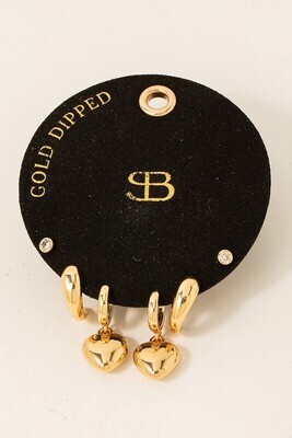 SB19933 Hoops & Studs Earrings Set-Gold