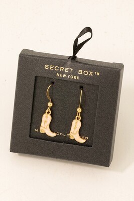 SB19849 Cowboy Boots Earrings-Gold