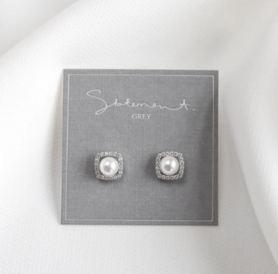 Nova Pearl Earrings-Silver