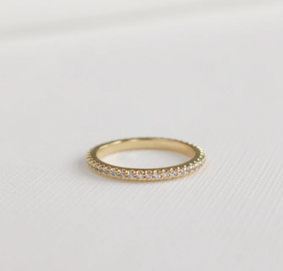 Rounded Pave Eternity Ring-Gold
